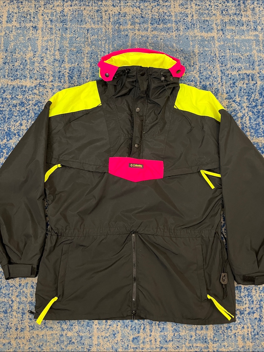 Columbia Vintage Ski Jacket 90s Pullover Men's L Colorblock Outdoor